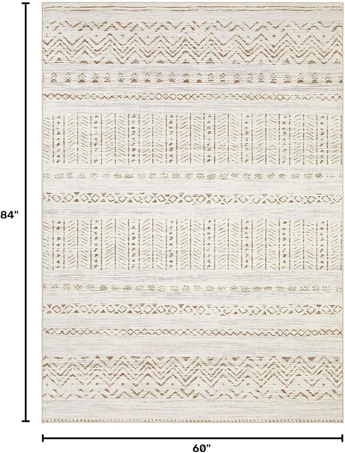 cotiled Boho 5x7 Area Rugs for Living Room: Soft Moroccan Washable Rug | Solve - Image 2