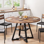 Jocoevol Round Dining Table for 4, Kitchen Dining Room Circle Dinner Pedestal - Image 3