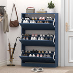 BORNOON Shoe Cabinet with 3 Flip Drawers, Hidden Wood Shoe Cabinet, - Image 7