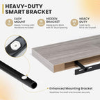 Acovy 72 Inch Floating Shelves, 9.3" Deep Floating Shelf Wall Mounted, Rustic - Image 4