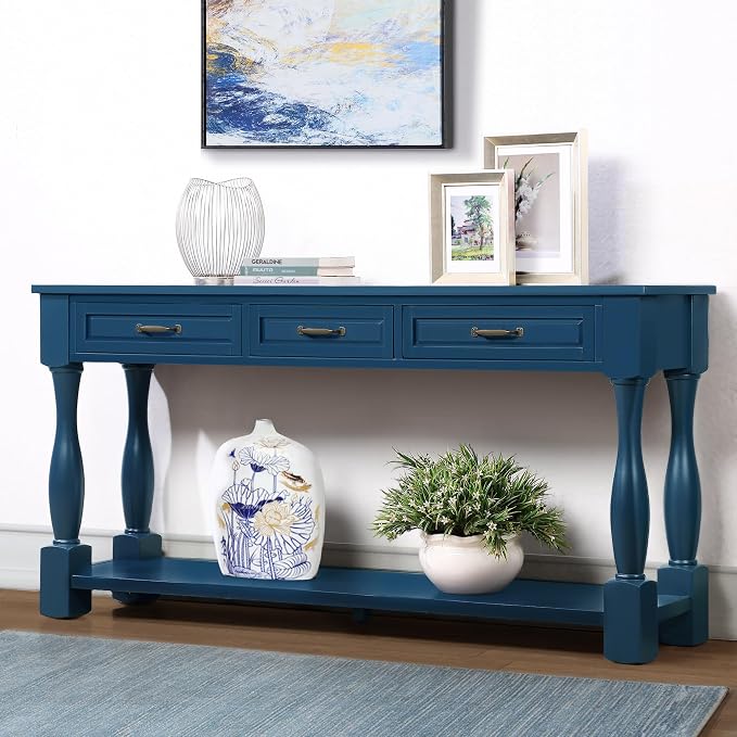 Knocbel Long Antique Entry Console Table - Image 7