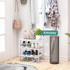 viewcare Small Shoe Rack for Entryway, Bamboo Wood Standing Shoe Shelf for - Image 3