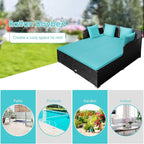 Tangkula Outdoor Rattan Daybed, Sunbed Wicker Furniture w/Spacious Seat - Image 9