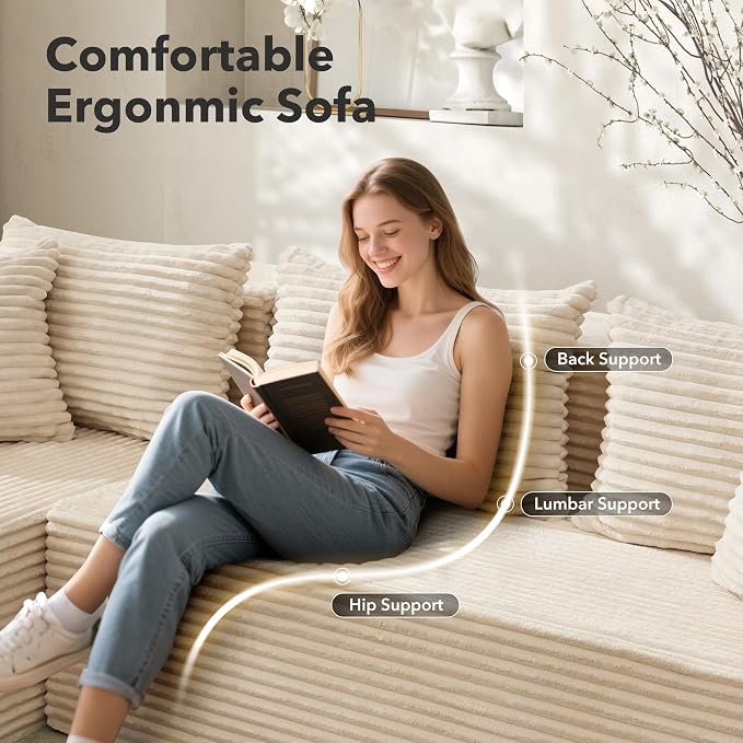 Hetoy Oversized L Shape Modular Sofa, Soft Modular Sectional Couch - Image 5
