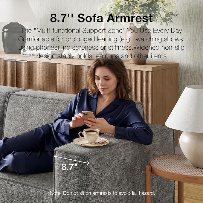Novilla 142.5" Modular Sectional Sofa, No Assembly Cloud Sectional Couch - Image 6