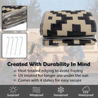 SAND MINE Reversible Mats with Led Strip Lights, Plastic Straw Rug, Modern Area - Image 4