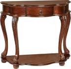 Touch of Class Eudora Natural Cherry Console Table | Half Round Wooden Vintage by TouchofClass