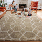 8x10 Area Rugs for Living Room, Fluffy Beige and White Modern Bedroom Rug | - Image 7