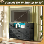 WLIVE Black Dresser TV Stand for 45, 55 inch TV, Entertainment Center - Image 7