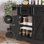 56" Large Wooden Buffet Cabinet - Image 6