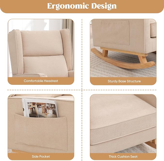 HCHAIRH Nursery Rocking Chairs, Rocking Chair Nursery - Image 5