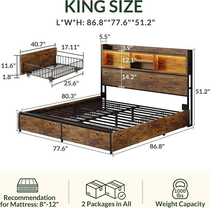 LARMACE King Size Bed Frame - Image 2
