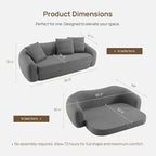 SICOTAS Curved Sofa Couch Bed for Living Room Convertible Futon Cloud Boneless - Image 7
