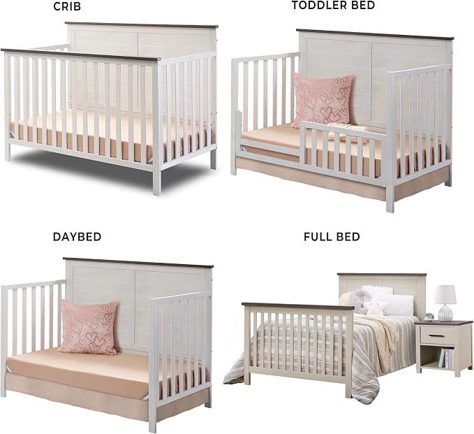 Sorelle Furniture Ashley Crib, Classic 4-in-1 Convertible Pannel Crib, Baby - Image 3