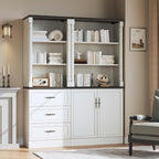Bookshelf with Drawers, Floor Standing Display Storage Cabinet - Image 6