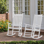 Flamaker Acacia Wood Patio Rocking Chair Set of 2, High Back and Widen Armrest - Image 7