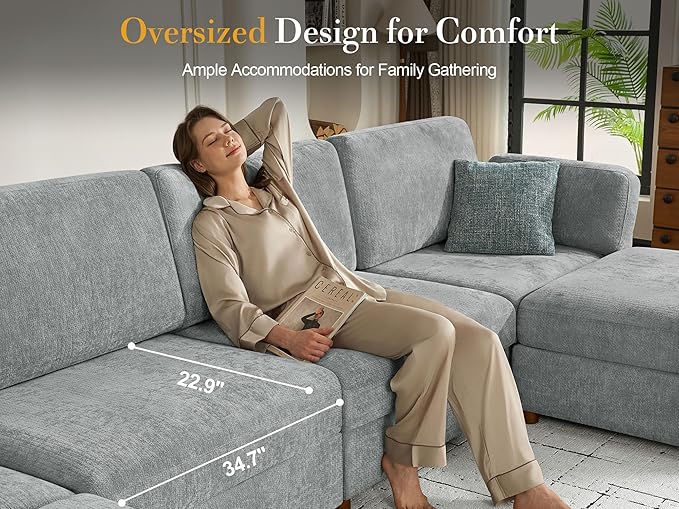 116'' Oversized Modular Sectional Sofa - Image 6