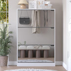 BORNOON Shoe Cabinet with 3-Flip Mirror Drawers, Freestanding Shoe Rack - Image 7