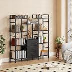 AFLUI Triple Bookshelf with 3 Fabric Drawers, 4-Tier Book Shelf and 10 Display - Image 5