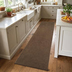 2x6 Beige Brown Solid Runner Rug Washable Non-Slip by Unknown