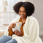 Utopia Bedding Ultra Soft Fleece Bed Blanket Throw Size Ivory | Microfiber - Image 3