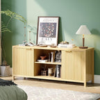 VINGLI 57.8" TV Stand for 70 Inch TV, Mid Century Modern Media Console - Image 7