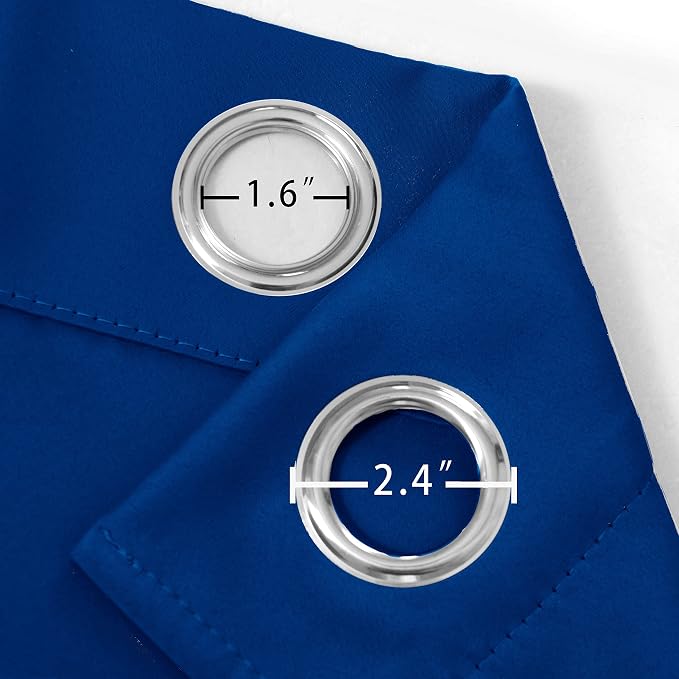 Blackout Curtains 52 x 84 inch/Royal Blue Curtains Set of 2 Panels/Thermal - Image 6