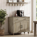 WAMPAT Buffet Cabinet with Doors & Drawer, Large Coffee Bar Table Wood Kitchen by WAMPAT