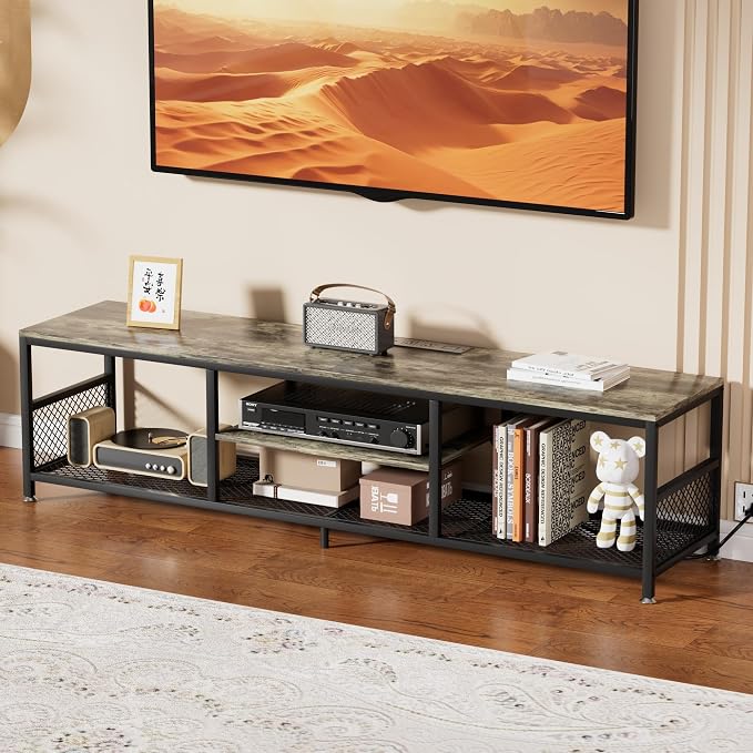 VECELO TV Stand with Power Outlets by VECELO