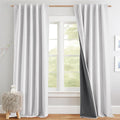 NICETOWN Full Blackout Back Tab Linen Curtains 84" Long 2 Panels Set, Boho-Chic by NICETOWN