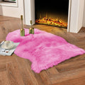 duduta Hot Pink Faux Sheepskin Rug 2x3 ft, Fluffy Fur Seat Chair Covers | Shag by duduta