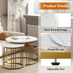 Garden 4 you Coffee Table Faux Marble Nesting Table - Image 5