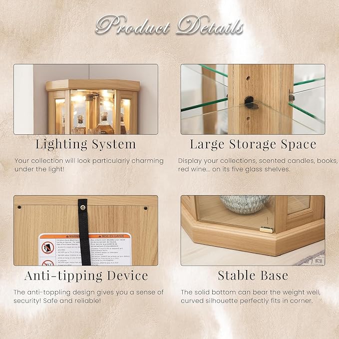 Anwick Corner Display Curio Cabinets - Image 3