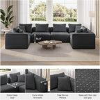 Novilla 141" Modular Sectional Sofa, Modern Cloud Sectional Couch - Image 7