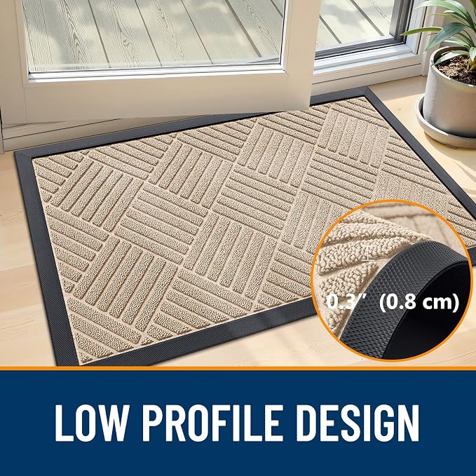 OLANLY Front Door Mat Outside Entrance 33x21, Waterproof Heavy-Duty Doormat | - Image 5