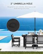 SERWALL Patio Dining Sets for 6, Outdoor HDPE Dining Set - Image 4