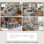 108" Boneless Couch Modular Sectional Sofa, L-Shaped Couch - Image 7