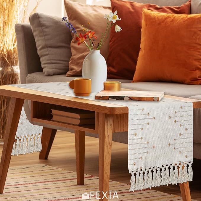 FEXIA Boho Table Runner with Tassels 90 Inches Long - Image 5