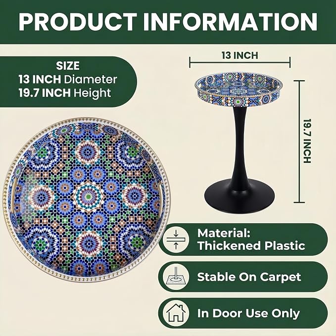 Gesodant Boho Chic Round Side Table, Stable Hourglass Pedestal Base, Unique - Image 2