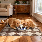 Front Door Rug - 2x3 Brown Beige Checkered Diamond Entry Rug | Non-Slip - Image 5