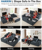 105 Inch Cloud Sectional Couch, Modern Modular Sectional Sofa - Image 3