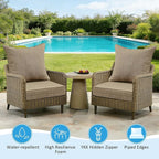 Outdoor Deep Seat & Back Cushion Set, 24 x 24 Inch Water Repellent and Fade - Image 3