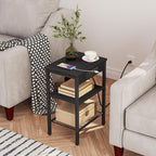 HOOBRO Side Table with Charging Station and USB Port, Small End Table - Image 5