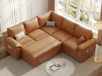 85 Inch Faux Leather Modular Sectional Sofa - Image 9