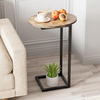 C Shaped End Table, Oval Couch Sofa Side Table by Katrawu
