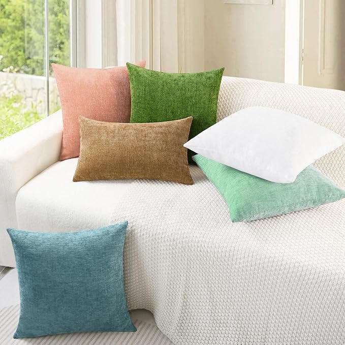 CaliTime Decorative Couch Throw Pillow Covers 24 X 24 Inches Grey Green | Pack - Image 4