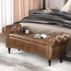 ZZW Storage Ottoman Bench, Tufted Bed Benches - Image 2