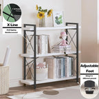 HCHQHS Bookshelf, 3-Tier Industrial Bookcase, Open Book Shelf, Freestanding - Image 3