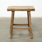 Artissance Rustic Wooden Stool – Handmade Reclaimed Wood Stool, Vintage - Image 2