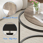 aboxoo Coffee Table Nesting Side Round Table Set of 2 End Table - Image 8